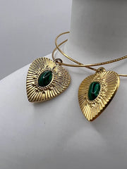 Emerald Leaf Hoops