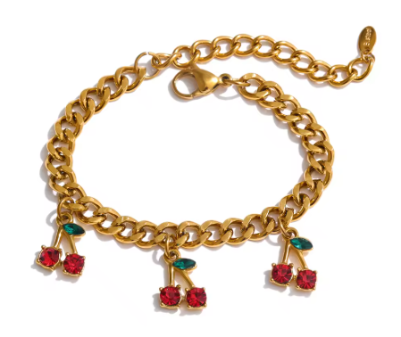 Cherry Drop Bracelet - Vie Jewelry