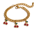 Cherry Drop Bracelet - Vie Jewelry