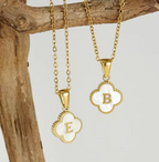 Fortuna Initial Clover Necklace - Vie Jewelry