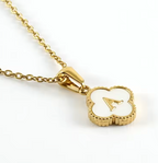 Fortuna Initial Clover Necklace - Vie Jewelry