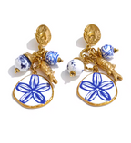 Belle Fleur Bead Flower Drop Earrings.