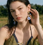 Belle Fleur Bead Flower Drop Earrings.