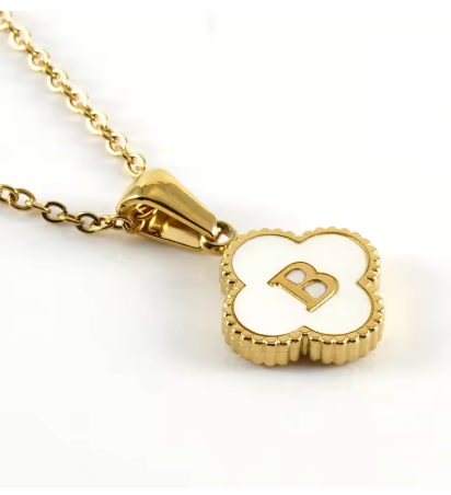Fortuna Initial Clover Necklace - Vie Jewelry