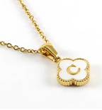 Fortuna Initial Clover Necklace - Vie Jewelry