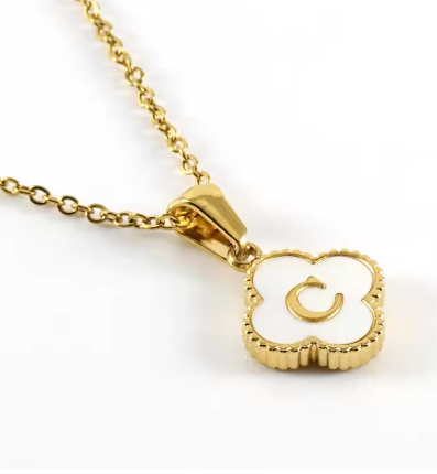 Fortuna Initial Clover Necklace - Vie Jewelry