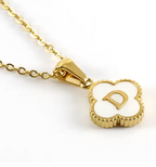 Fortuna Initial Clover Necklace - Vie Jewelry