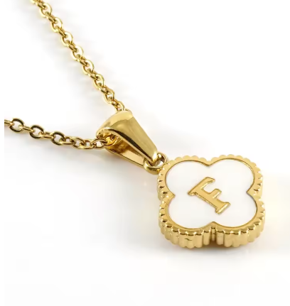 Fortuna Initial Clover Necklace - Vie Jewelry
