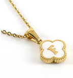 Fortuna Initial Clover Necklace - Vie Jewelry