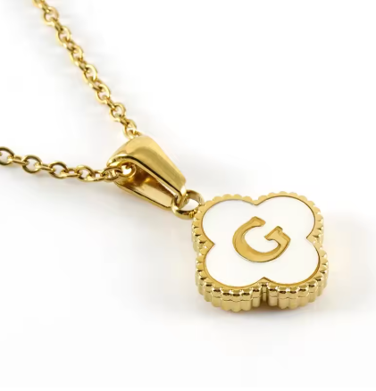 Fortuna Initial Clover Necklace - Vie Jewelry