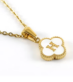 Fortuna Initial Clover Necklace - Vie Jewelry