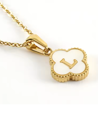 Fortuna Initial Clover Necklace - Vie Jewelry