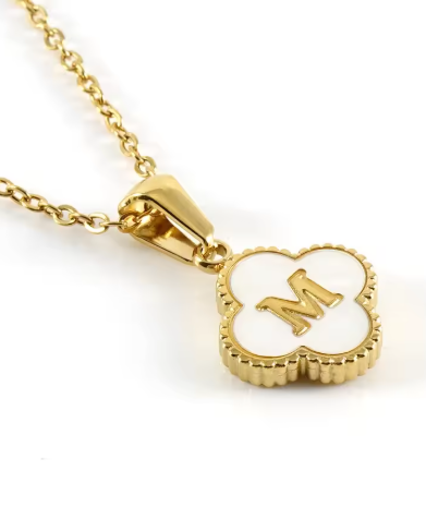 Fortuna Initial Clover Necklace - Vie Jewelry