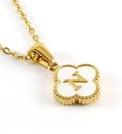 Fortuna Initial Clover Necklace - Vie Jewelry