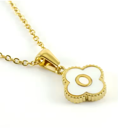 Fortuna Initial Clover Necklace - Vie Jewelry