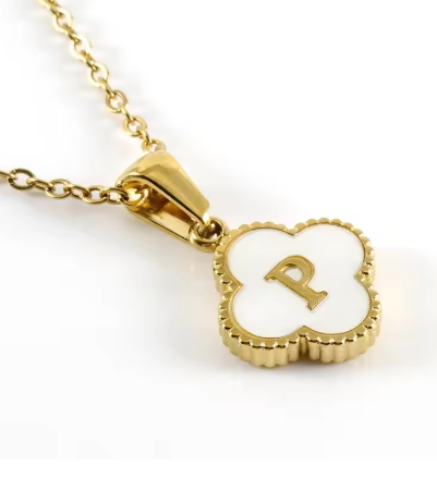 Fortuna Initial Clover Necklace - Vie Jewelry
