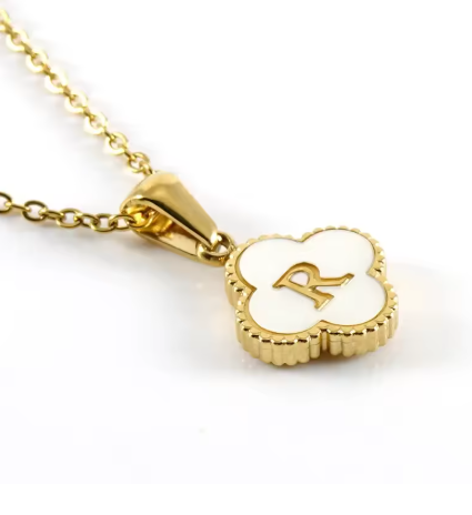 Fortuna Initial Clover Necklace - Vie Jewelry