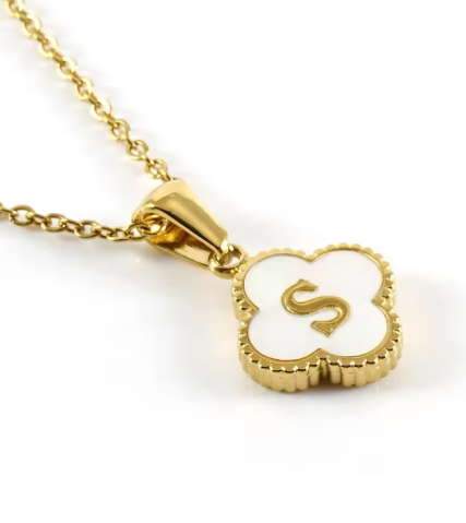 Fortuna Initial Clover Necklace - Vie Jewelry