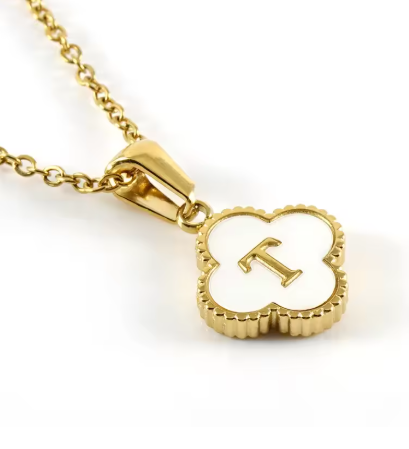 Fortuna Initial Clover Necklace - Vie Jewelry