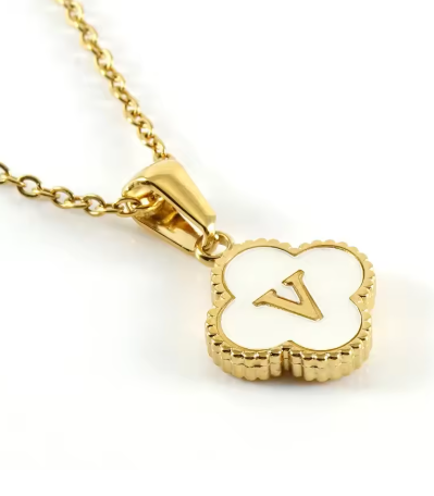 Fortuna Initial Clover Necklace - Vie Jewelry