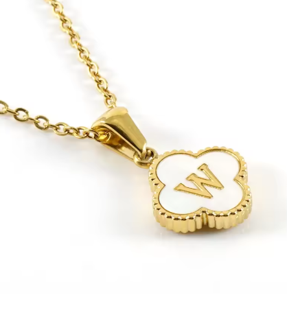 Fortuna Initial Clover Necklace - Vie Jewelry