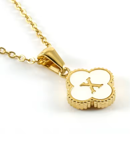 Fortuna Initial Clover Necklace - Vie Jewelry