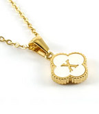Fortuna Initial Clover Necklace - Vie Jewelry