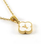 Fortuna Initial Clover Necklace - Vie Jewelry