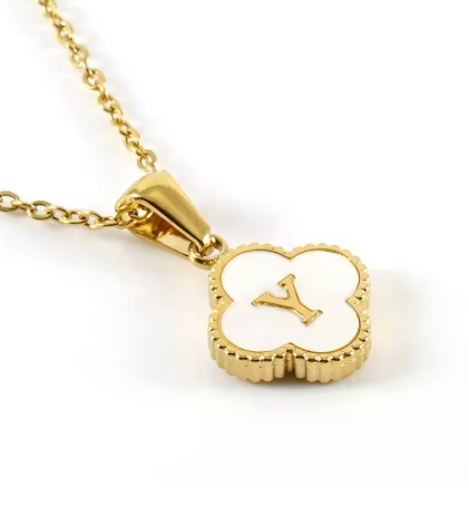 Fortuna Initial Clover Necklace - Vie Jewelry