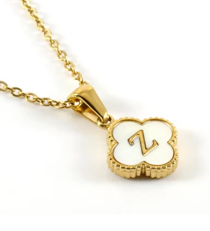 Fortuna Initial Clover Necklace - Vie Jewelry